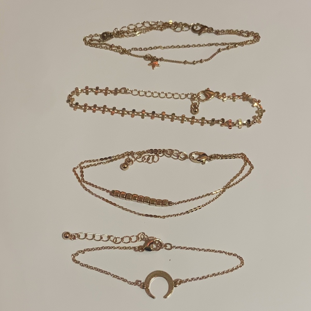 Four Gold anklets